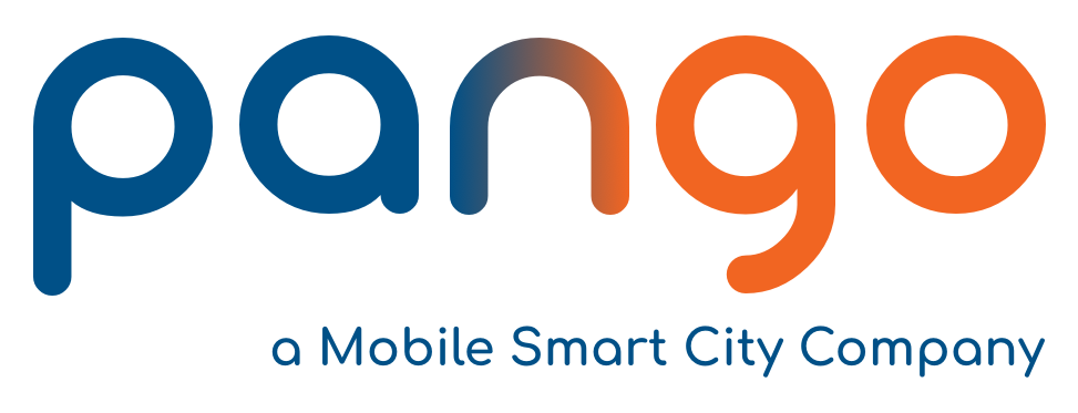 The Pango logo with “pango” in blue and orange lowercase letters, and the tagline “a Mobile Smart City Company” in blue beneath it.